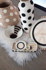 Cluster Napkin Rings Set: Cream & Black