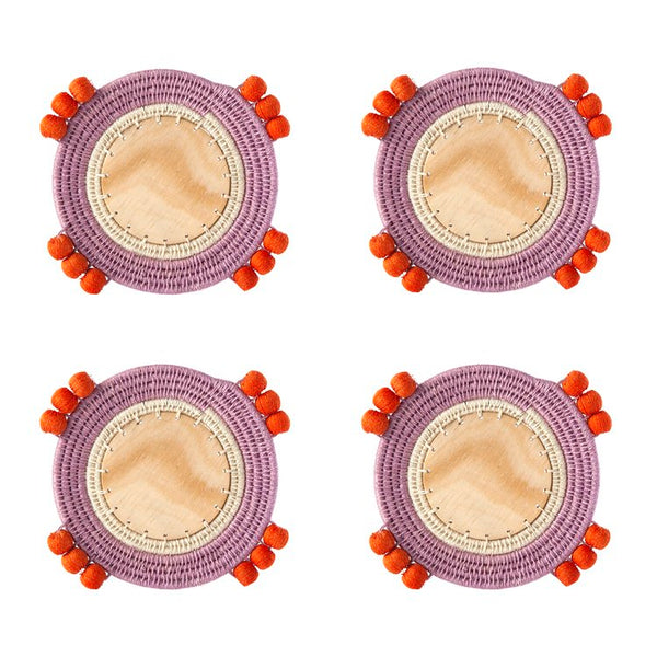 Cluster Coasters Set: Tangerine & Lilac