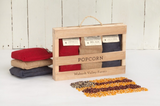 Burlap Popcorn Wooden Box Set