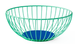 Large Iris Wire Basket: Mint & Blue