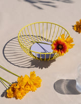 Small Iris Wire Basket: Yellow & Lilac