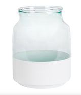 White Colorblock Mason Jar