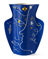 Vasage Dark Blue & Gold Paper Vase