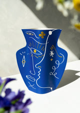 Vasage Dark Blue & Gold Paper Vase