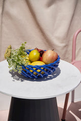 Large Sicilia Ceramic Basket: Dark Blue