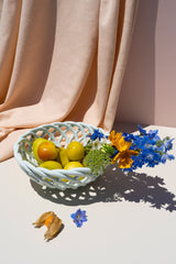 Large Sicilia Ceramic Basket: Mint