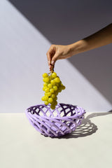 Large Sicilia Ceramic Basket: Lilac