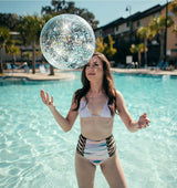 Silver Holographic Glitter Inflatable Beach Ball