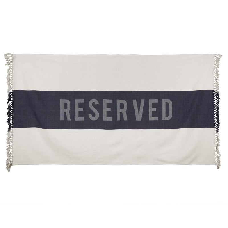 "Reserved" Beach Towel: Indigo