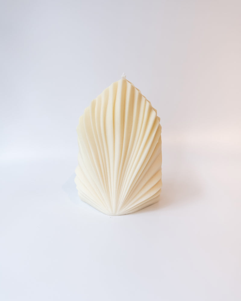 Palm Leaf Mold Candle: Beige