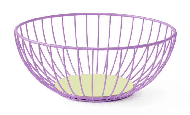Large Iris Wire Basket: Lilac & Lime