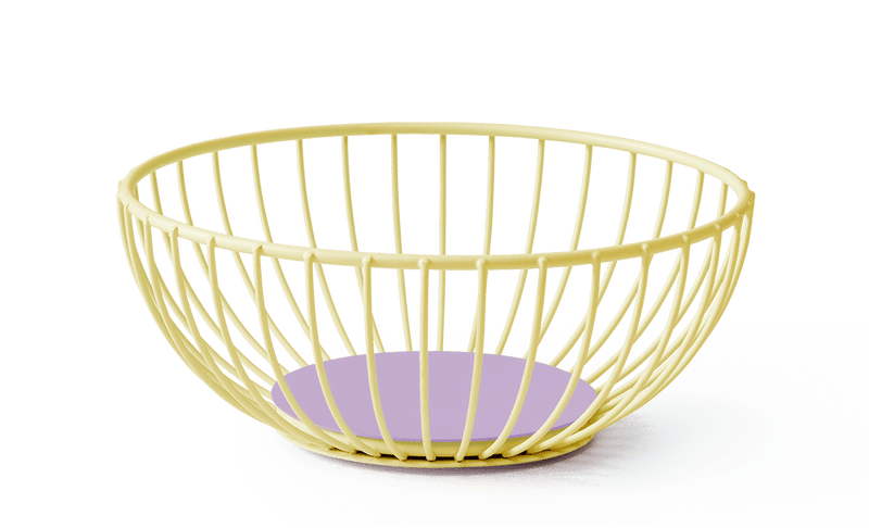 Small Iris Wire Basket: Yellow & Lilac