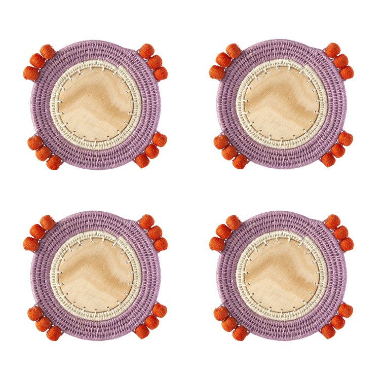 Cluster Coasters Set: Tangerine & Lilac