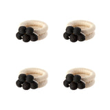 Cluster Napkin Rings Set: Cream & Black