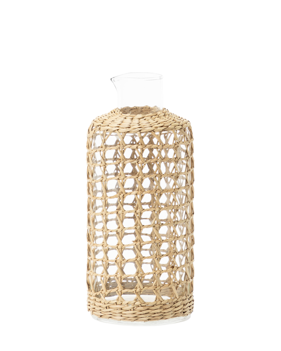 Seagrass Wrapped Glass Carafe