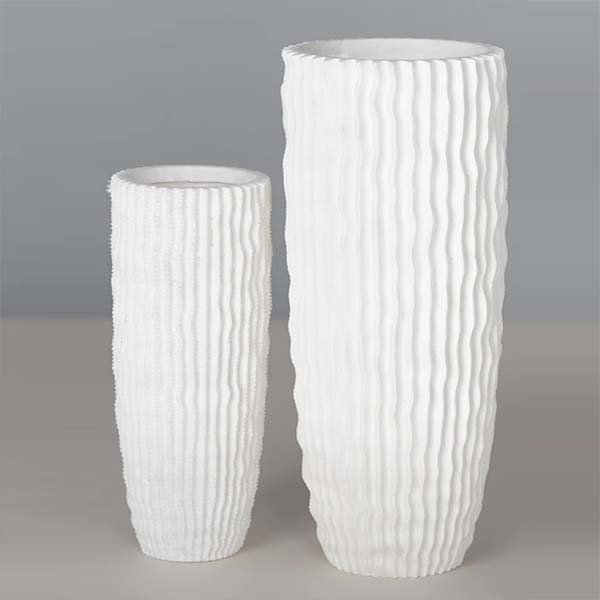 Large Cactus Vase: White