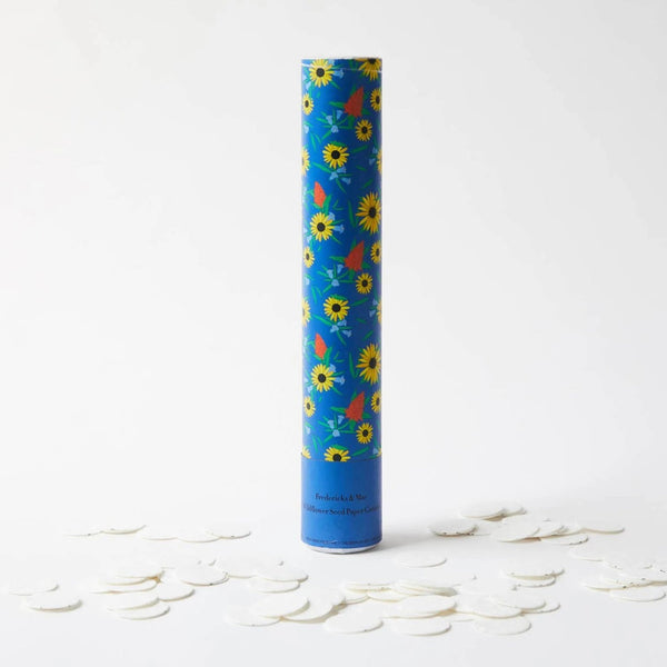 fredericks and mae wildflower seed paper cannon Wildflower Seed Paper Confetti Cannon: Blue – Livete