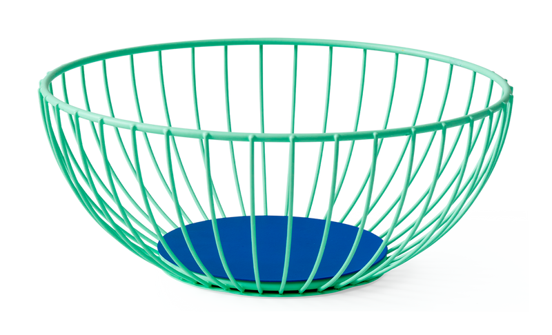 Large Iris Wire Basket: Mint & Blue