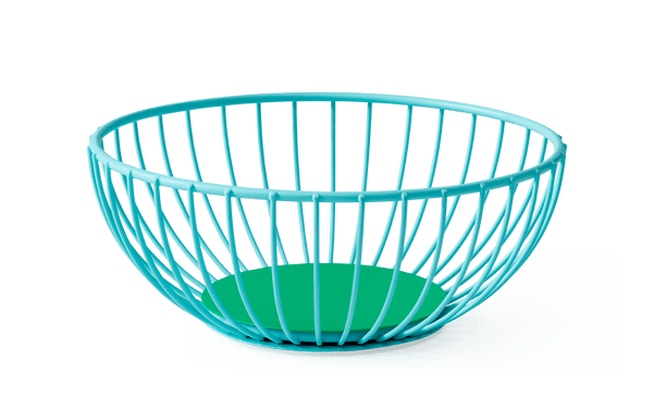Small Iris Wire Basket: Blue & Green
