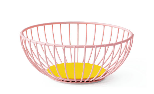 Small Iris Wire Basket: Pink & Yellow