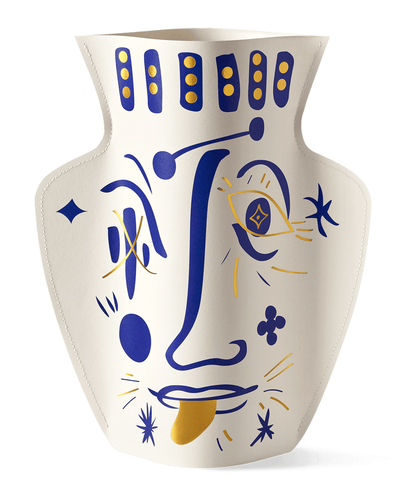 Vasage White & Gold Paper Vase