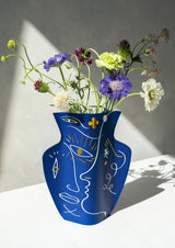 Vasage Dark Blue & Gold Paper Vase