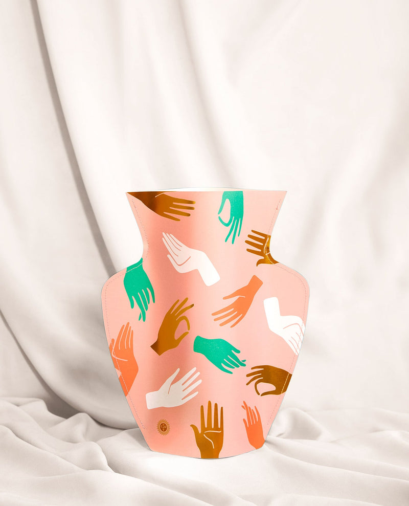 Hamsa Pink Paper Vase