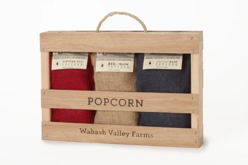 Burlap Popcorn Wooden Box Set