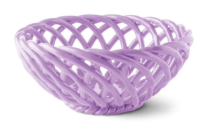 Large Sicilia Ceramic Basket: Lilac