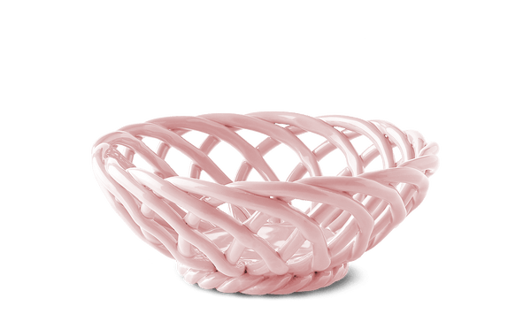 Small Sicilia Ceramic Basket: Pink